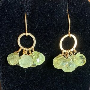 Artisanal Natural Peridot Drop Earrings